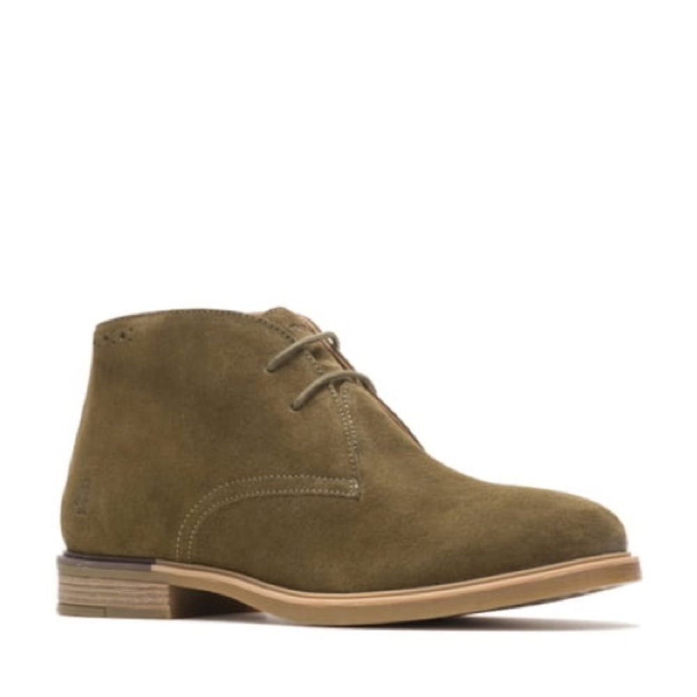 Hush Puppies Womens Worry-Free Suede Olive Green Chukka Boots Size 9